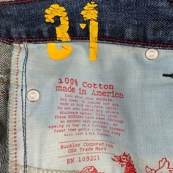 BUCKLER Size 31 Blue Cotton Denim Straight Jeans - Picture 5 of 5